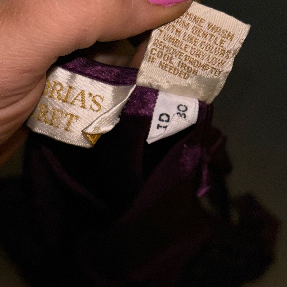 Victorias Secret Gold Label Camisole Nightgown Size M Purple Maxi Lace Sexy Slit - Picture 10 of 10